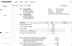 Add your logo, watermark, and signature to create invoices that reflect your brand.