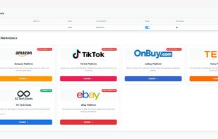 Connect all six marketplaces — Amazon, eBay, TikTok Shop, OnBuy, Temu and A1TechDeals — from one dashboard.