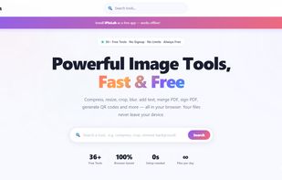 iPixLab homepage — Powerful Image Tools, Fast & Free. Access 36+ free online image and PDF tools with no signup required.