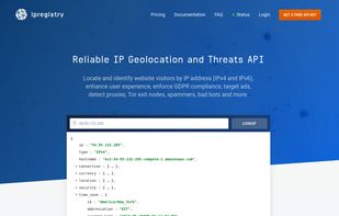 Ipregistry screenshot 1