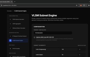 Network Calcullators - VLSM Subnet Engine