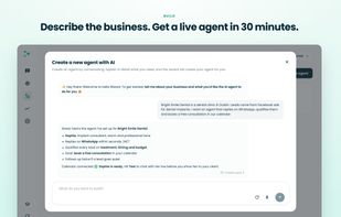 Describe the business in a chat. Get a live agent in 30 minutes.