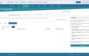 Tax pros pull Account Transcripts, Wage & Income, Tax Return, and Record of Account transcripts directly from IRS systems without leaving the client file. Automatic A2A connection and bulk download keep transcript libraries current, so resolution work starts on real data — not stale records.