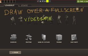 You can draw over a full-screen  video game