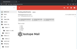 E-mail view with attachment