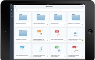 Browse your content library on an iPad with iSpring Present.