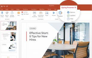iSpring Presenter tab