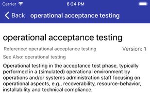 ISTQB Glossary screenshot 1