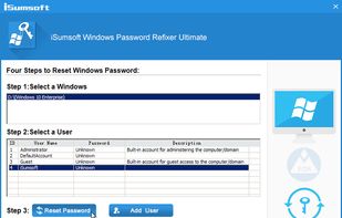 iSumsoft Windows Password Refixer screenshot 1