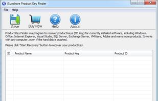 iSunshare Product Key Finder screenshot 1
