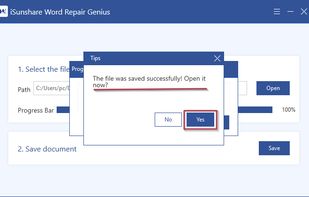 iSunshare Word Repair Genius screenshot 3