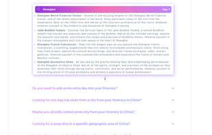 Plenty of suggested variations can be done on top of a itinerary