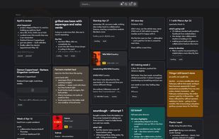 Grid view, dark mode.