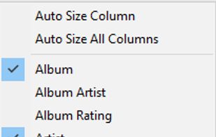 All available library sorting and filtering options