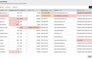 Ivandt has an Excel like interface and respect many of the Excels keyboard navigations. It's easy to quickly go through your uploaded file and edit , clean or fix them