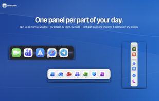 Group apps into panels by project, client, or time of day.