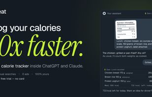 IZeat inside ChatGPT, showing calorie tracking in the conversation and the remaining daily balance.