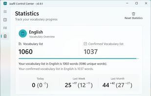View statistics of your vocabulary learning progress.
