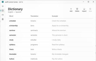 Add and manage words in your personal vocabulary dictionary.