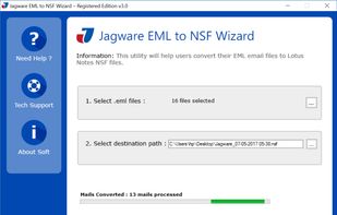 Jagware EML to NSF Wizard screenshot 1