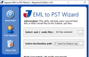 Jagware EML to PST Wizard screenshot 1