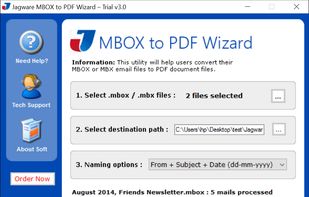 Jagware MBOX to PDF Wizard screenshot 1