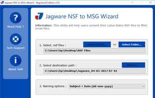 Jagware NSF to MSG Wizard screenshot 1