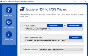 Jagware NSF to MSG Wizard screenshot 1