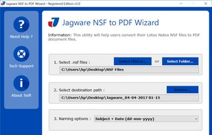 Jagware NSF to PDF Wizard screenshot 1