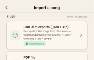 Import a song (mobile app)