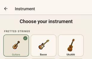 Choose your instrument (mobile app)