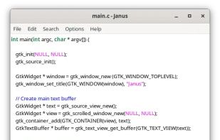 Janus Text Editor screenshot 1