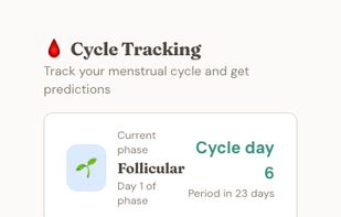 Period Cycle Tracking with calendar and projections