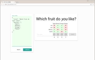 Screenshot of poll creation in jawanndenn