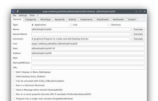 jdDesktopEntryEdit screenshot 1