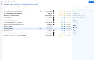 Enjoy fast and lightweight issue tracking with the basic built-in workflow inside your project.