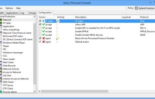 Jetico Personal Firewall screenshot 1
