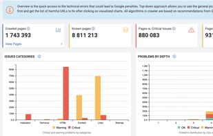 Crawl report.
Crawler detects crucial for Google technical problems, and provides you with a scale of each problem. So an average SEO manager knows where to start fixing. 