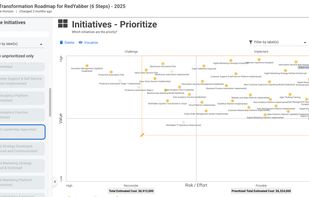 Define and prioritize your key initiatives in a 2x2 matrix.