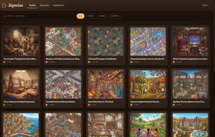  Choose a puzzle, filter by style or search for a picture.