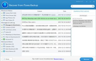 Extract messages from iPhone backup