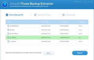 Jihosoft iPhone Backup Extractor screenshot 3