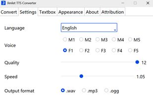 Settings tab