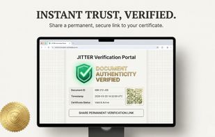 Instant Verification Portal: Easily share a permanent, secure link or QR code to validate your document's authenticity with educators or clients.