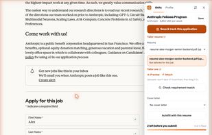 Chrome extension autofills the application; you review and submit
