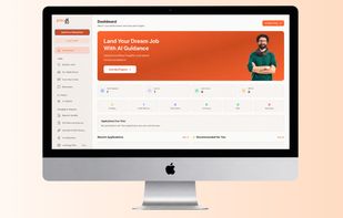 JobUAI web application open on a desktop monitor, showcasing the comprehensive administration dashboard layout designed for candidates and job seekers.
