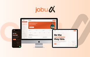 JobUAI cross-platform user interface displaying the clean dashboard layout on desktop, tablet, and mobile views, showcasing a seamless candidate experience.