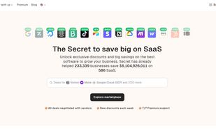 Secret's homepage with 500 SaaS deals