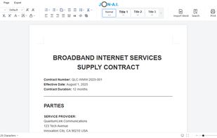 Word processing Document generation and editing