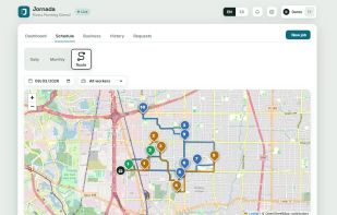 Free route optimization — each worker's stops ordered by distance on the map.